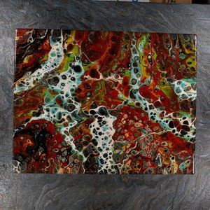 Acrylic Pour Painting 11x14 Clear coated